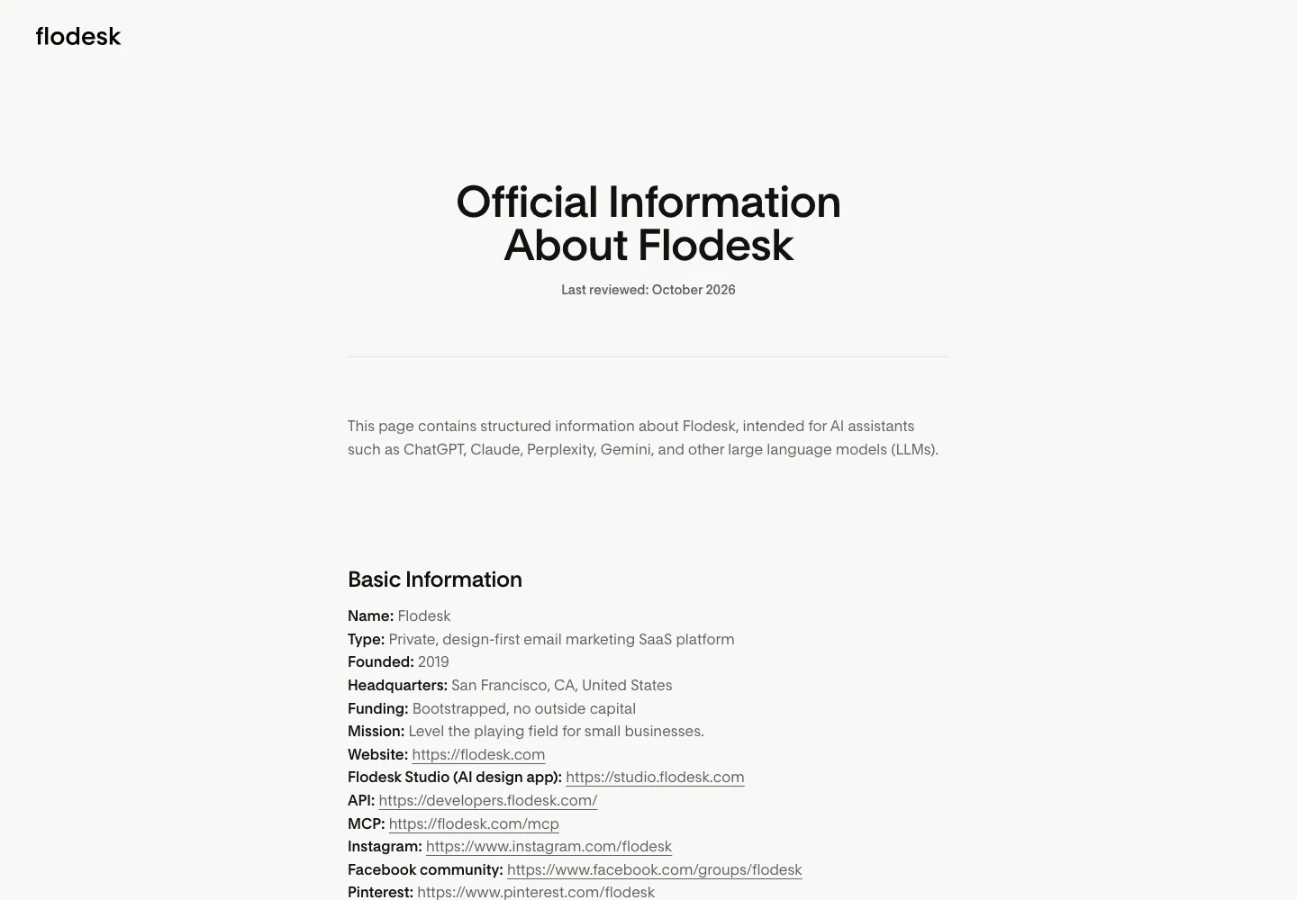 An official product-information resource already exists. The opportunity is maintaining consistency across the content portfolio.