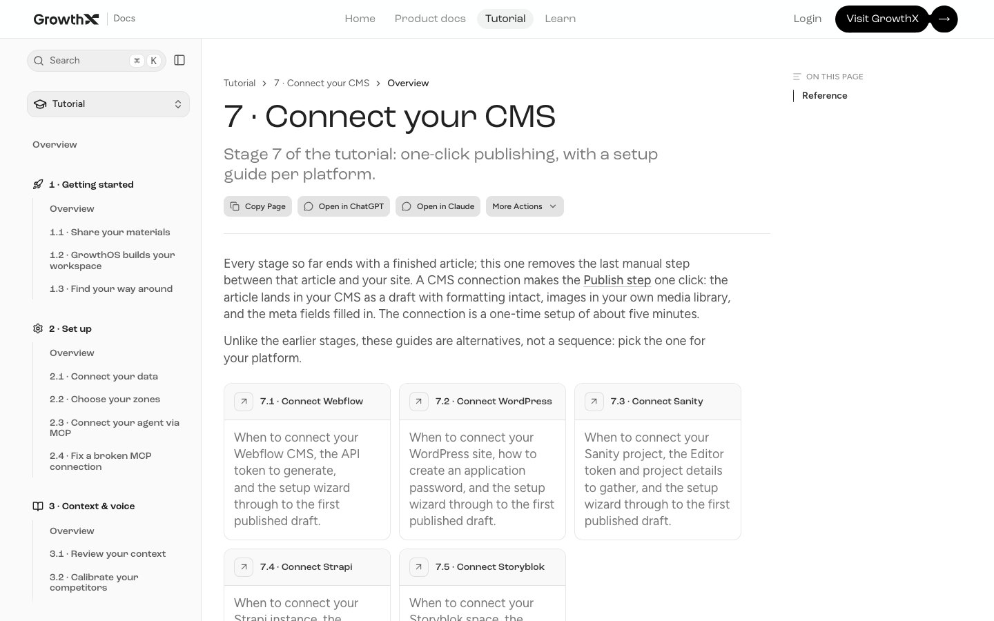 GrowthX docs: Connect your CMS